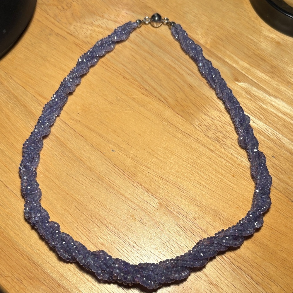 023)Chic Twisted Lavender Beaded Necklace